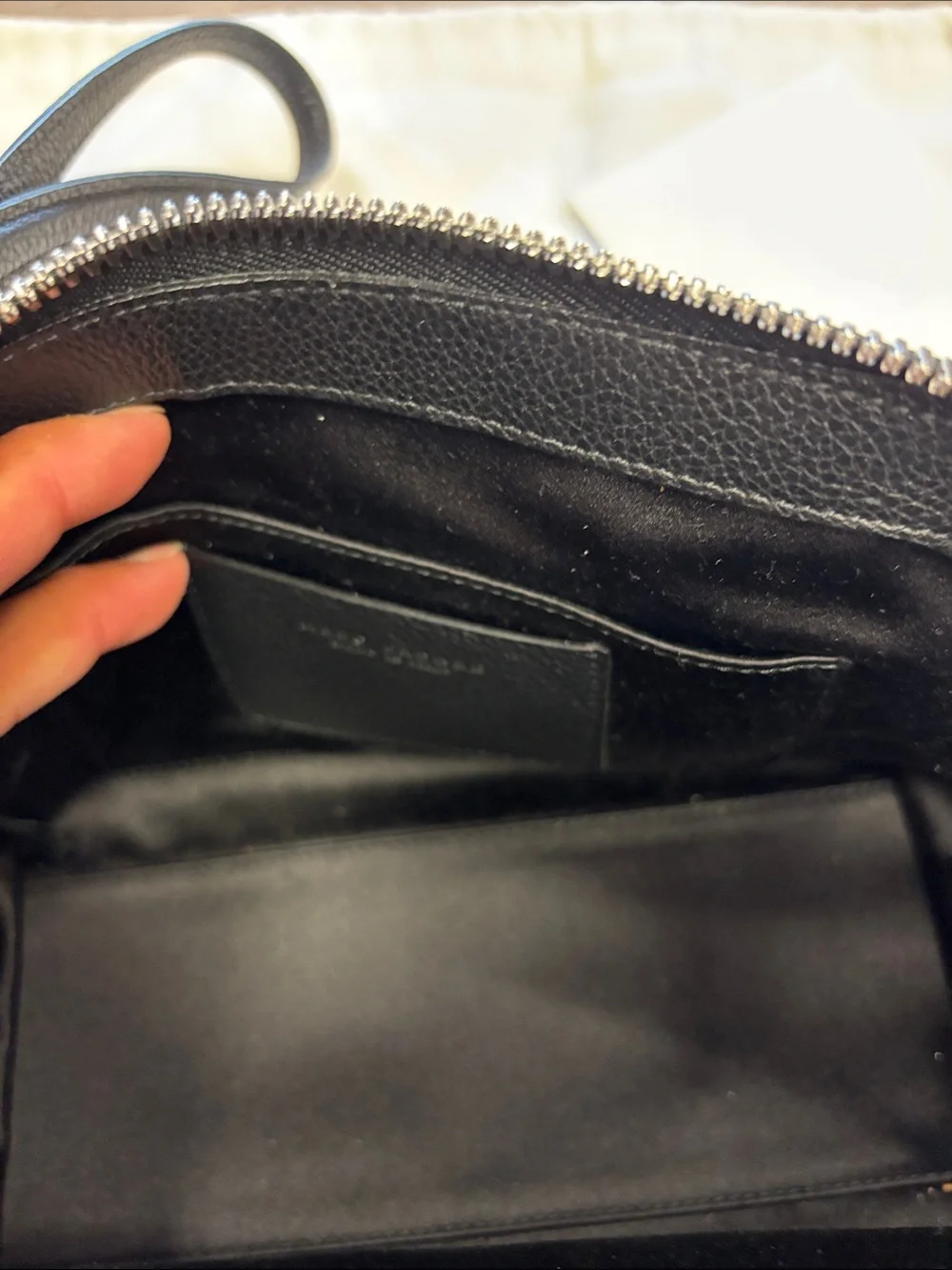 Marc Jacobs Black Pebbled  clutch Wrist Strap